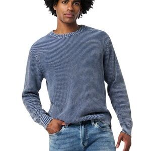 Buffalo David Bitton Textured Blue Crewneck Sweater